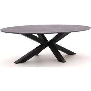 Bellagio Induno Ellips low dining tuintafel 240x120cm , Grijs - Antraciet ,  Aluminium  , 240x120cm