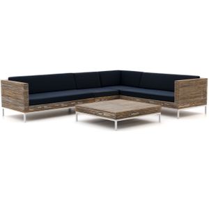 ROUGH-D hoek loungeset 5-delig , Old Teak Greywash,Zwart ,  Hout  , 320x250cm