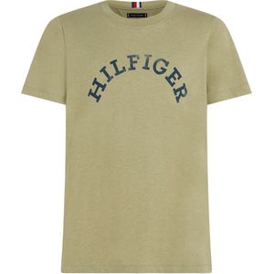 Tommy Hilfiger Hilfiger Arched Tee, heren T-shirt korte mouw O-hals, licht olijfgroen -  Maat: XL