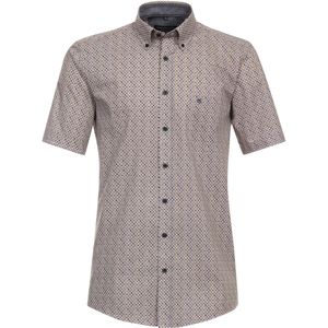 CASA MODA - Sport Comfort Fit - Overhemd - Blauw Dessin - Korte Mouw - Strijkvriendelijk