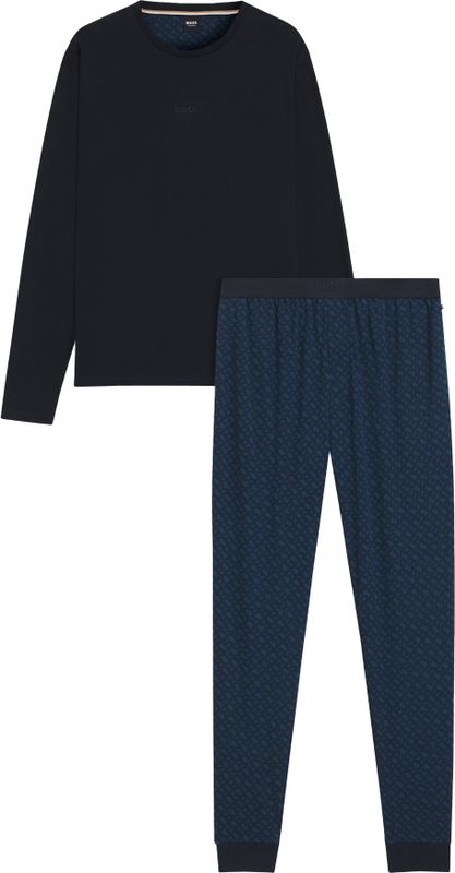 BOSS - Relax Long Set - Heren Pyjama Set - Donkerblauw