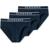 SCHIESSER 95/5 slip (3-pack), heren rioslip biologisch katoen geweven elastische tailleband donkerblauw -  Maat: M