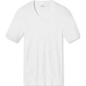 SCHIESSER Essentials T-shirt (1-pack), Feinribb met O-hals, wit -  Maat: XL