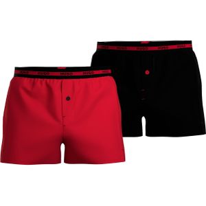 HUGO boxershorts woven (2-pack), heren boxers wijd model, roze