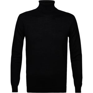 Profuomo heren trui wol, slim fit coltrui, zwart -  Maat: XL