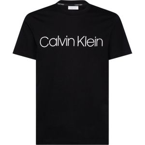 Calvin Klein Cotton Front Logo T-shirt, heren T-shirt korte mouw O-hals, zwart -  Maat: M