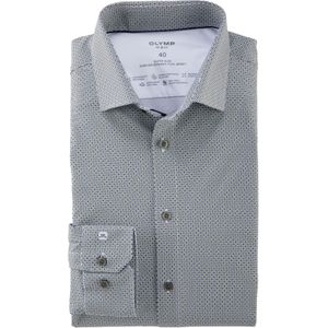 OLYMP 24/7 No. 6 Six super slim fit overhemd, tricot, limoen dessin