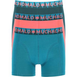 Muchachomalo heren boxershorts (3-pack), heren boxers normale lengte Solid, groen, rood, grijs
