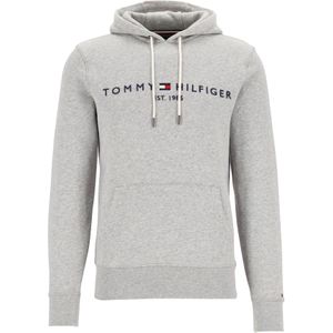 Tommy Hilfiger Core Tommy logo hoody, regular fit heren sweathoodie, grijs melange -  Maat: XL