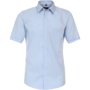 Redmond - Modern Fit - Overhemd - Blauw - Korte Mouw - Strijkvriendelijk