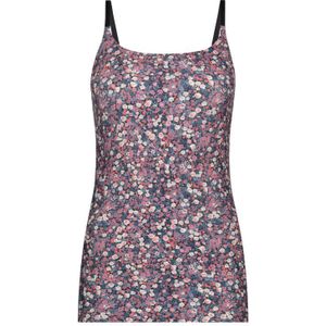 TEN CATE Secrets women spaghetti top (1-pack), dames singlet, roze met paarse bloemtjes -  Maat: S