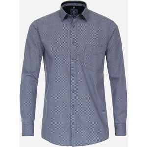 3 voor 99 | Redmond comfort fit overhemd, popeline, blauw dessin 45/46