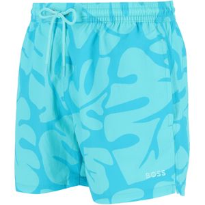 HUGO BOSS Bari swim shorts, heren zwembroek, turquoise dessin -  Maat: S