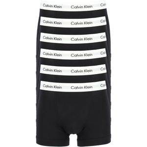 Actie 6-pack: Calvin Klein trunks, heren boxers normale lengte, zwart -  Maat: S