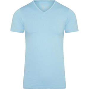 RJ Bodywear Pure Color T-shirt (1-pack), heren T-shirt met V-hals, lichtblauw