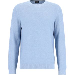 OLYMP modern fit trui katoen, structuur, O-hals, ijsblauw