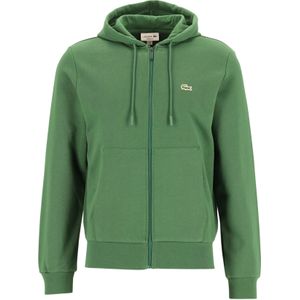 Lacoste heren hoodie sweatsvest, met rits, groen -  Maat: 3XL