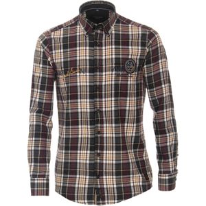 CASA MODA Sport casual fit overhemd, flanel, antraciet geruit