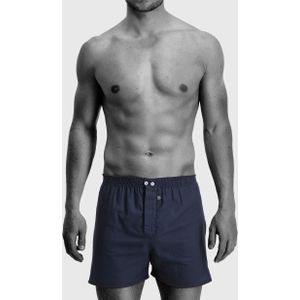 Claesen's Cls No.1 normale lengte boxer met gulp (2-pack), heren woven hybride boxer, blauw