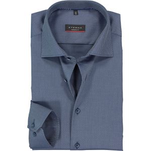 ETERNA modern fit overhemd, structuur heren overhemd, blauw met grijs 46