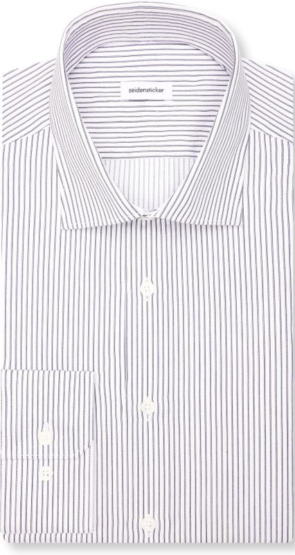 Seidensticker - Businessoverhemd - Donkerblauw - Regular 1/1 Kentkraag - Gestreept
