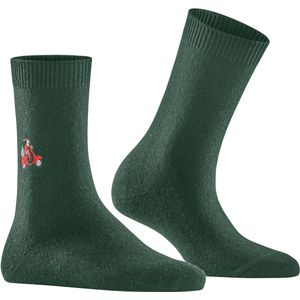 FALKE Cosy Wool X-Mas Santa damessokken, groen (hunter green) -  Maat: 39-42