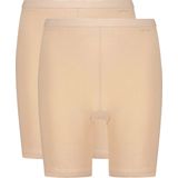 TEN CATE Basics women long shorts (2-pack), dames longshort hoge taille, beige -  Maat: L