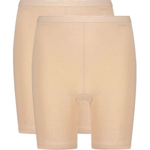 TEN CATE Basics women long shorts (2-pack), dames longshort hoge taille, beige -  Maat: S