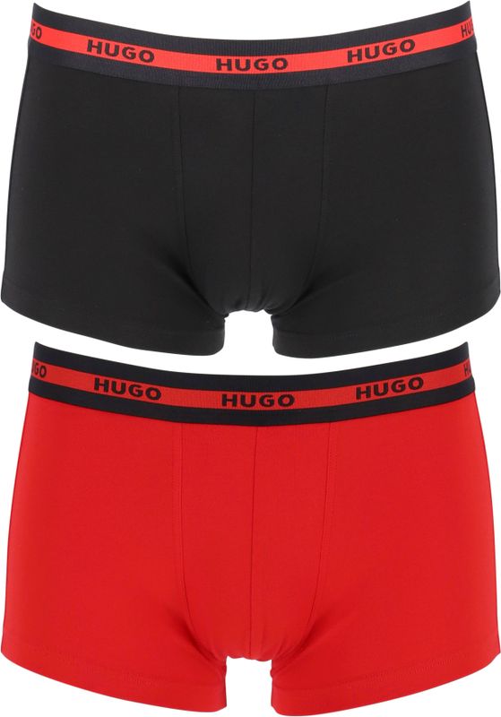 HUGO - Boxershorts - Rood en Zwart - Set van 2 - Korte Pijpjes