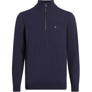 Calvin Klein heren pullover katoen met zijde, donkerblauw - Maat: S