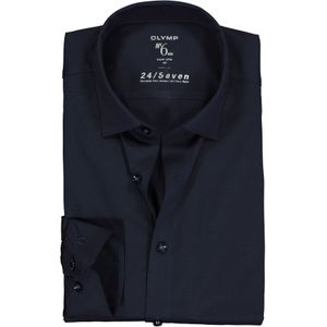OLYMP No. Six 24/Seven super slim fit overhemd, tricot, marine blauw 40