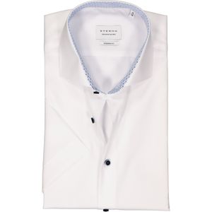 ETERNA modern fit overhemd korte mouw, popeline, wit (contrast) 46