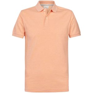 Profuomo slim fit heren polo, zalm roze -  Maat: S