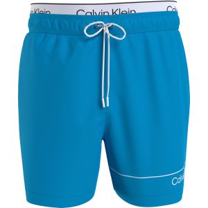 Calvin Klein Medium Drawstring double waistband swimshort, heren zwembroek, blauw -  Maat: M