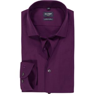OLYMP 24/7 Luxor modern fit overhemd, twill, donker mauve paars