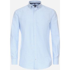 3 voor 99 | Redmond comfort fit overhemd, popeline, blauw geruit 45/46