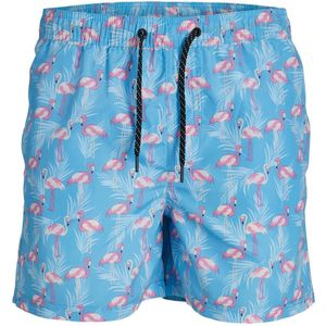 Jack & Jones Zwemshort Heren JPSTFIJI AOP Blauw Flamingo - Maat M - Zwembroek