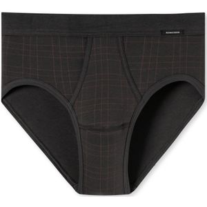 SCHIESSER Fine Interlock slip (1-pack), heren sportslip fijne interlock gulp met patroon antraciet/rood