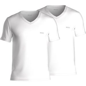 HUGO BOSS Comfort T-shirts relaxed fit (2-pack), heren T-shirts V-hals, wit