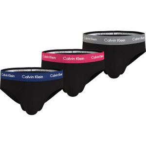 Calvin Klein Hipster Briefs (3-pack), heren slips, zwart met gekleurde tailleband -  Maat: XL