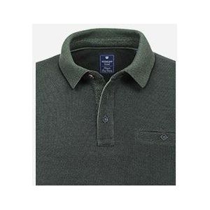 Redmond heren sweatshirt katoenmengsel, polo kraag, groen (middeldik) -  Maat: 4XL