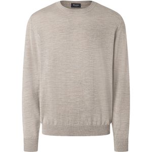 MAERZ Classic Fit heren trui met O-hals wol, beige