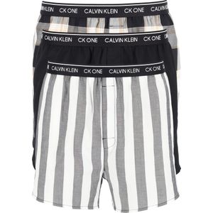 Calvin Klein Woven Boxers Slim Fit (3-pack), wijde boxers katoen, zwart en geruit