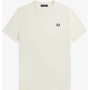 Fred Perry Ringer regular fit T-shirt M3519, korte mouw O-hals, Ecru, wit -  Maat: S