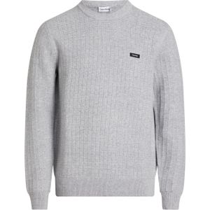 Calvin Klein heren pullover katoenmengsel, Structure Sweater, grijs -  Maat: XS