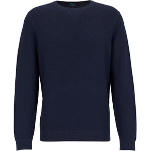 OLYMP modern fit trui katoen structuur, O-hals, donkerblauw