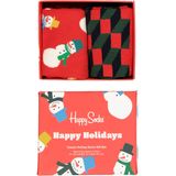 Happy Socks Snowman Socks Gift Set (2-pack), unisex sokken, sneeuwpoppen - Unisex - Maat: 41-46