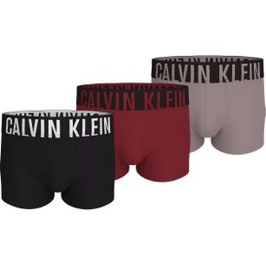 Calvin Klein Trunk (3 pack) heren boxers normale lengte zwart donkerrood beige