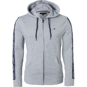 Tommy Hilfiger hoodie jacket, heren sweatvest middeldik, grijs -  Maat: XL