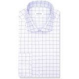 Seidensticker - Businessoverhemd - Middenblauw - Regular 1/1 Kentkraag Ruit